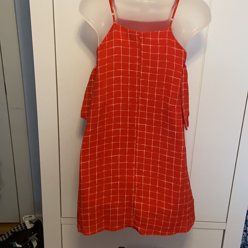 Lulus The Style Points Red Grid Print Swing Dress - image 8